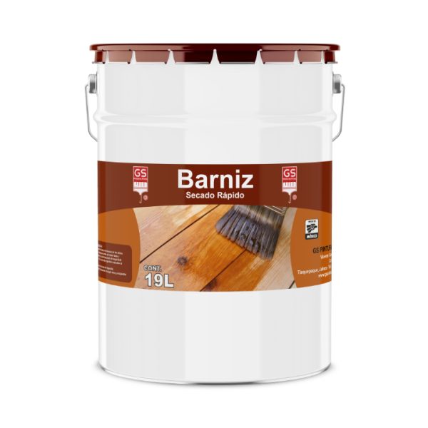 Barniz Secado Rápido alquídálico semi brillante para madera en cubeta 19 litros – GS Pinturas Finas