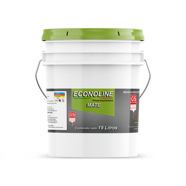 Econoline pintura vinílica mate en cubeta 19 litros para mantenimiento y renovación – GS Pinturas Finas