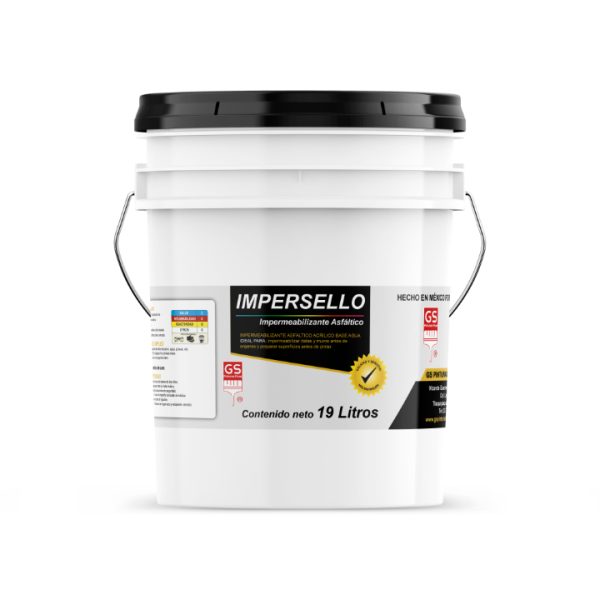ImperSello impermeabilizante asfáltico negro en cubeta 19 litros para cimentaciones y muros – GS Pinturas Finas