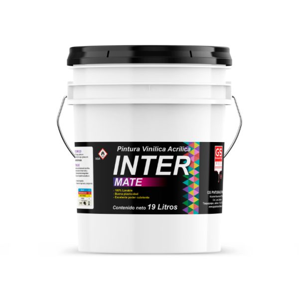 Inter pintura vinil acrílica semi mate en cubeta 19 litros – GS Pinturas Finas