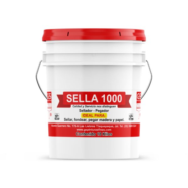 Sella 1000 sellador vinílico flexible en cubeta 19 litros para madera, metal y ladrillo – GS Pinturas Finas