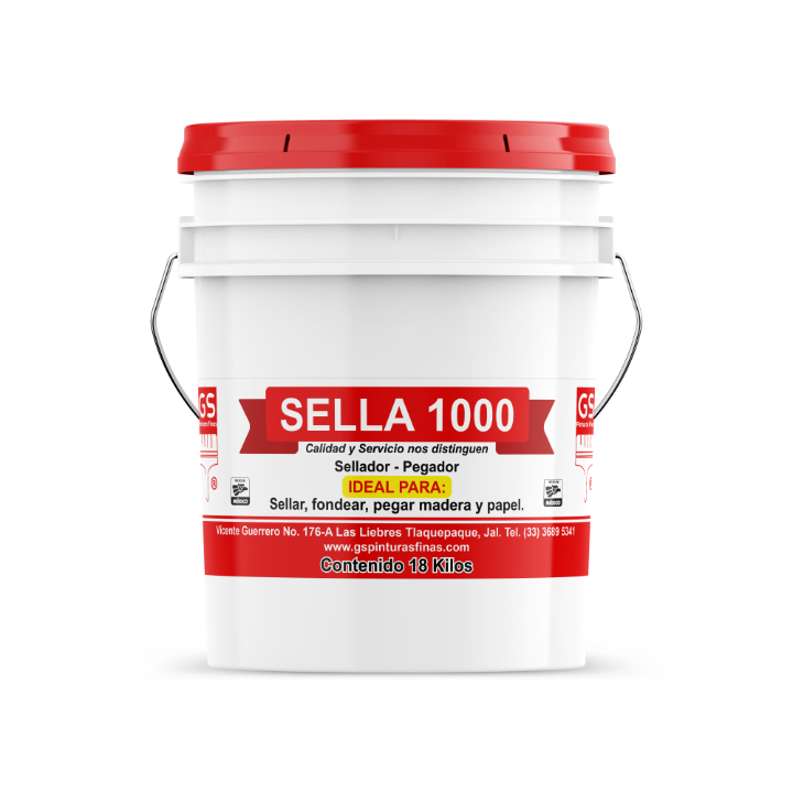 Sella 1000 sellador vinílico flexible en cubeta 19 litros para madera, metal y ladrillo – GS Pinturas Finas