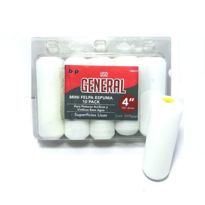Felpa 4" Mini Espuma Paquete 10 piezas byp