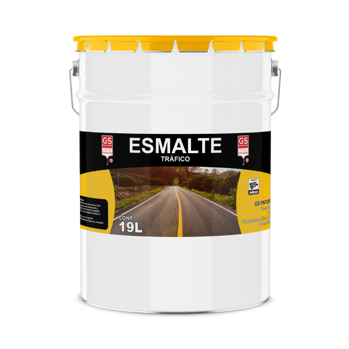 Esmalte Tráfico Alquimax en cubeta 19 litros para señalización vial – GS Pinturas Finas